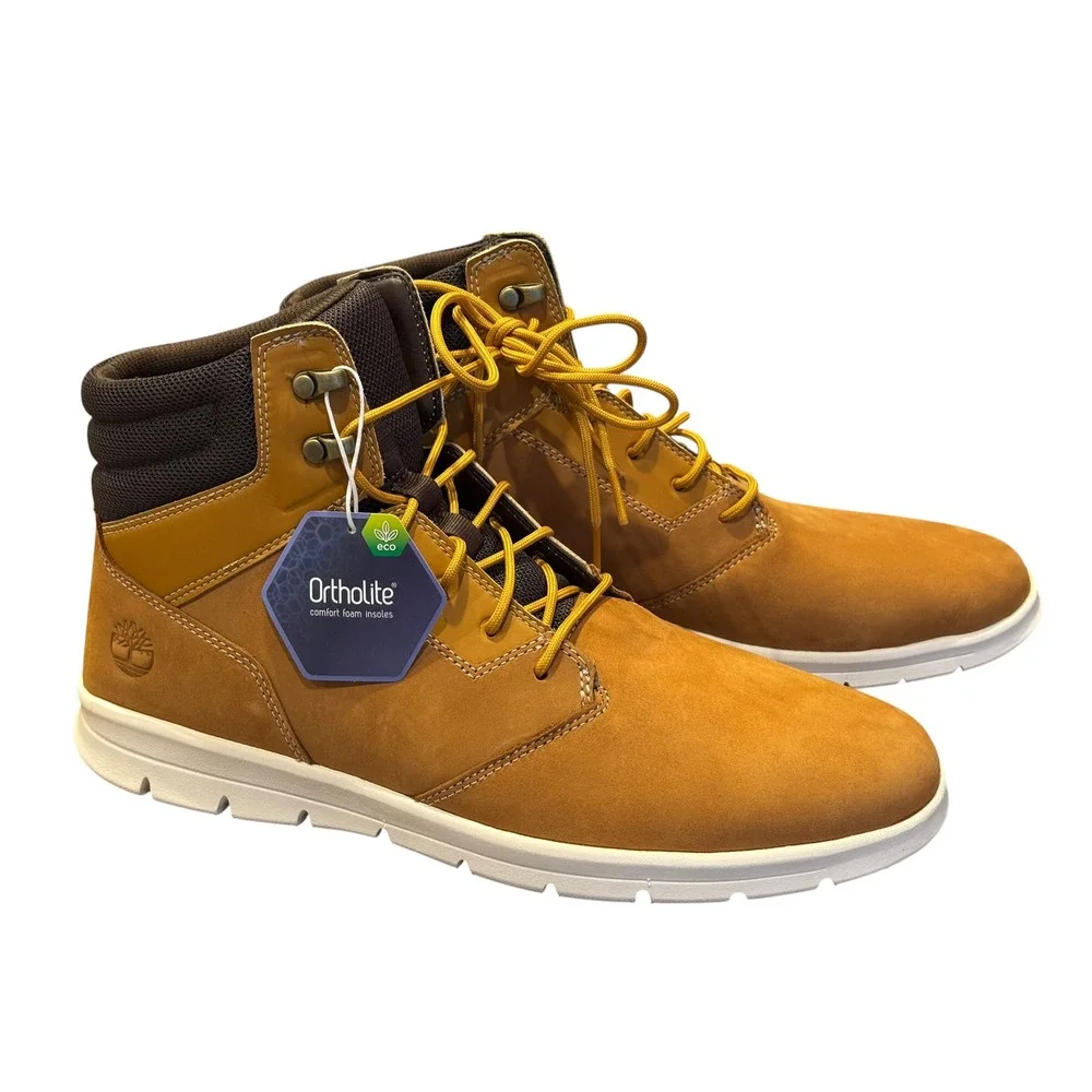 Timberland Mens Grayton Wheat Nubuck Leather Boots Size 11 Ortholite New